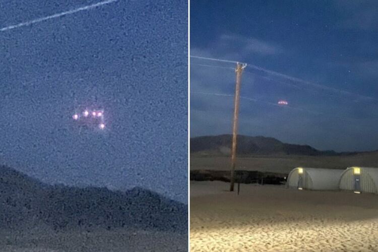 Триъгълно НЛО кръжи над военна база, заснето на видео от свидетели