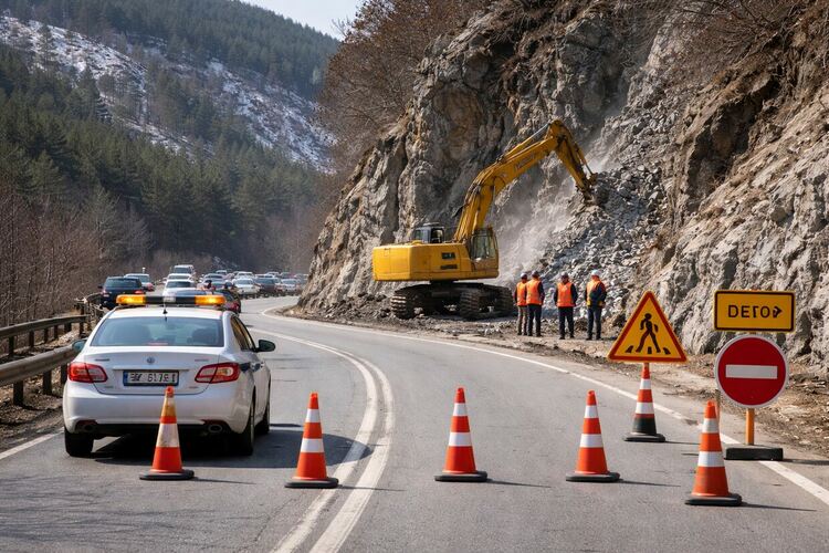Временно спират движението по пътя Асеновград – Смолян за обрушване на скатове