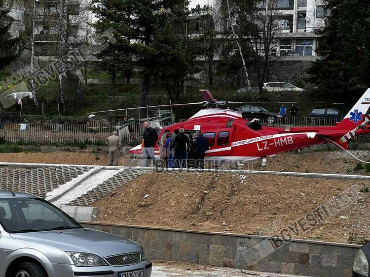 Въздушна линейка транспортира мъж с тежки изгаряния от волтова дъга